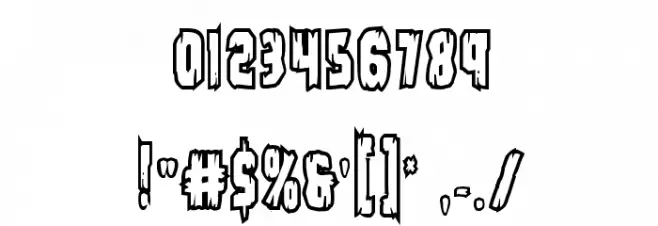 Leatherface Bold Outline Font OTHER CHARS