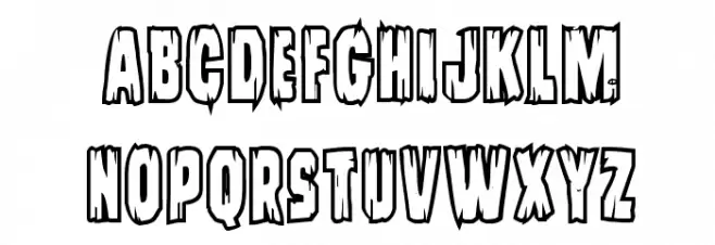 Leatherface Bold Outline Шрифта ВЕРХНИЙ