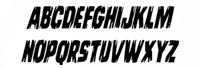 Leatherface Condensed Italic Font Litere mari