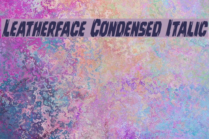 Leatherface Condensed Italic Font examples