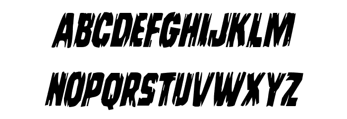 Leatherface Condensed Italic Font LOWERCASE
