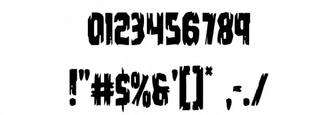 Leatherface Condensed Font OTHER CHARS
