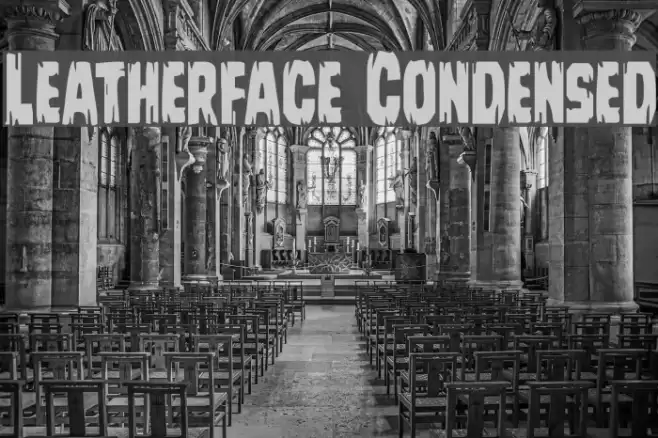 Leatherface Condensed Font examples