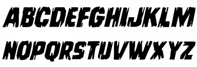 Leatherface Expanded Italic フォント 大文字