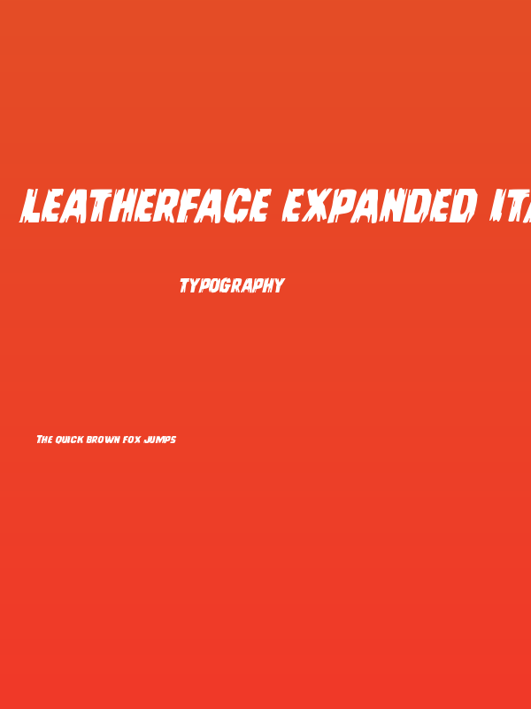 Leatherface Expanded Italic Poster