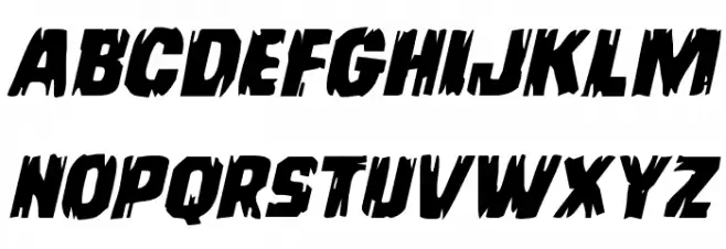 Leatherface Expanded Italic Schriftart Kleinbuchstaben