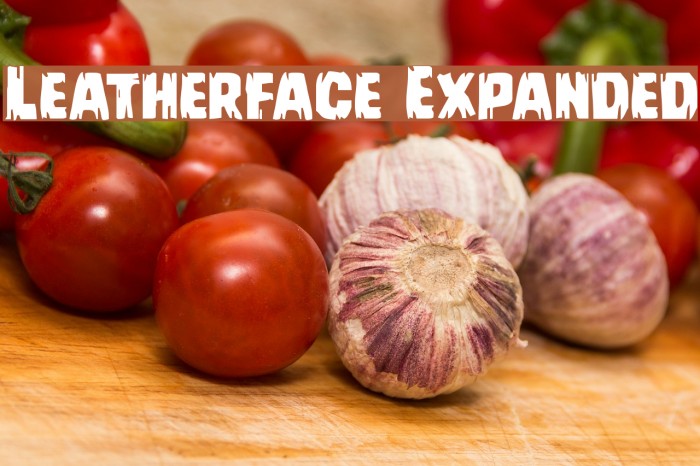 Leatherface Expanded Font examples