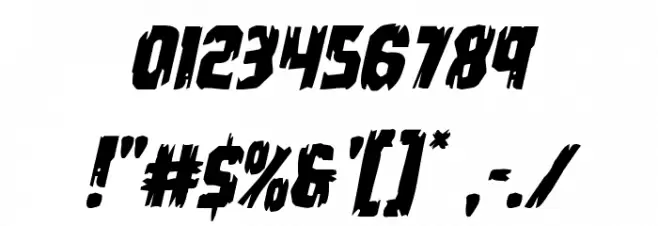 Leatherface Italic Font OTHER CHARS