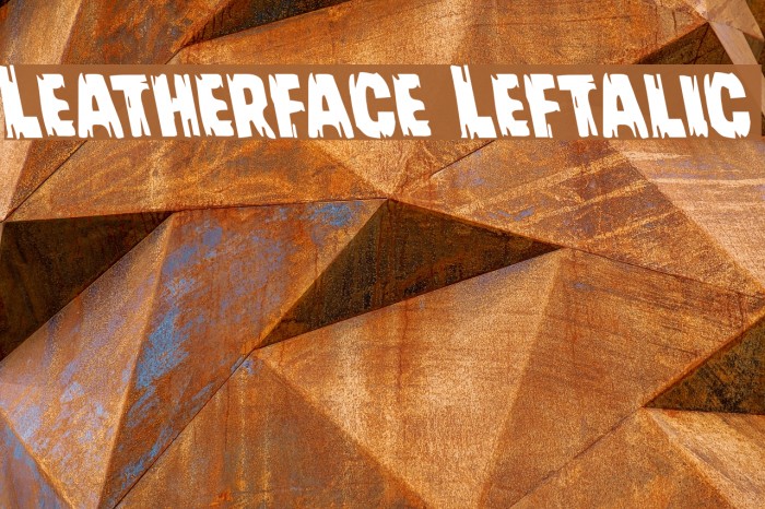 Leatherface Leftalic Font examples