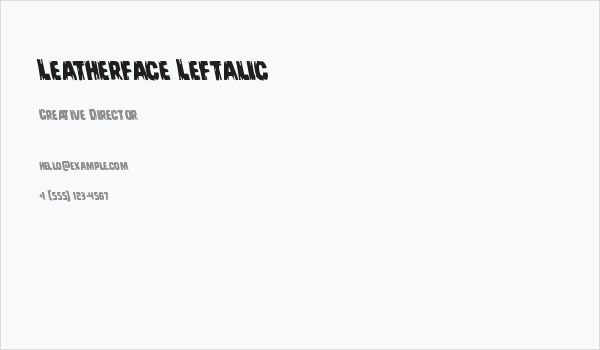 Leatherface Leftalic Business Card