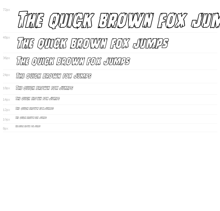 Leatherface Outline Italic Waterfall