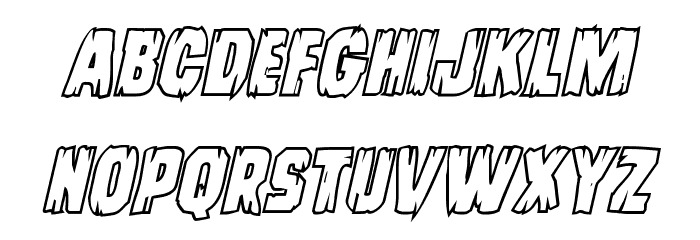 Leatherface Outline Italic Font LOWERCASE