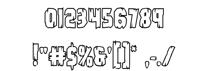 Leatherface Outline Font OTHER CHARS