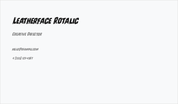 Leatherface Rotalic Business Card