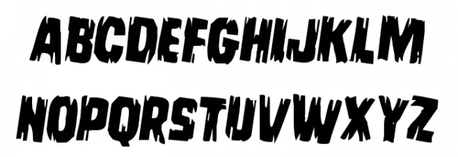 Leatherface Rotated 2 フォント 小文字