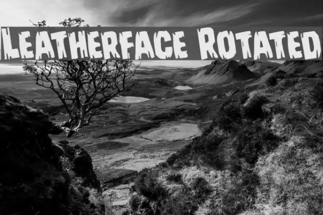 Leatherface Rotated Font examples