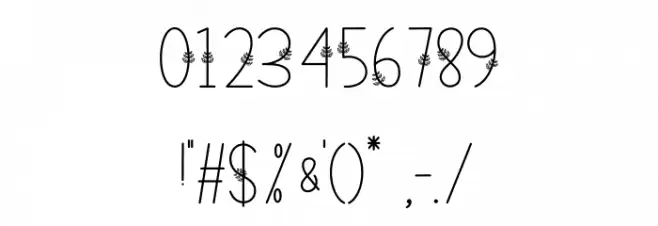 Leaves Flower Font OTHER CHARS