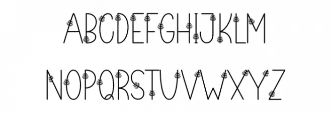 Leaves Flower Font LOWERCASE