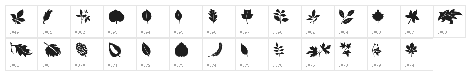 Leaves Character Map