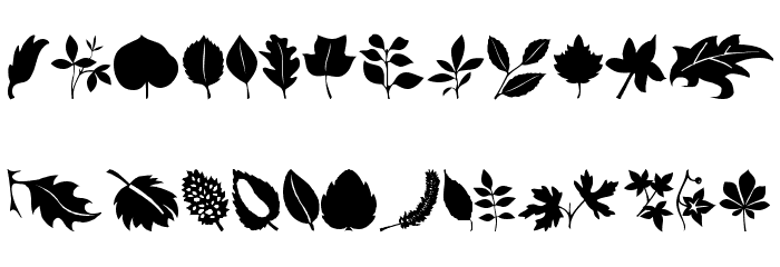 Leaves Font LOWERCASE