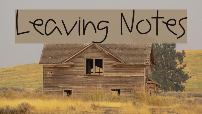 Leaving Notes Font examples