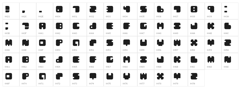 Leben Regular Character Map