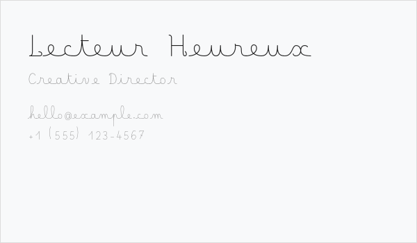 Lecteur Heureux Business Card