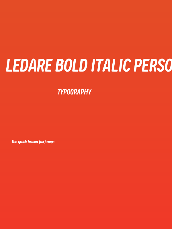 Ledare Bold Italic PERSONAL USE ONLY Poster