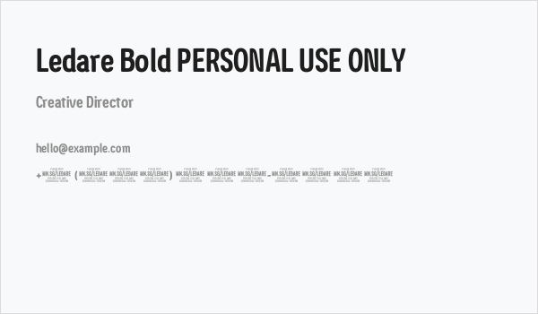 Ledare Bold PERSONAL USE ONLY Business Card
