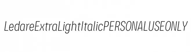 Ledare ExtraLight Italic PERSONAL USE ONLY  Fuentes Gratis Descargar