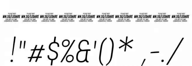 Ledare ExtraLight Italic PERSONAL USE ONLY Font OTHER CHARS