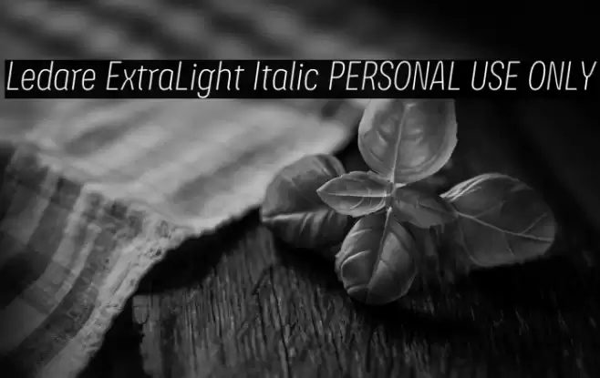 Ledare ExtraLight Italic PERSONAL USE ONLY Font examples
