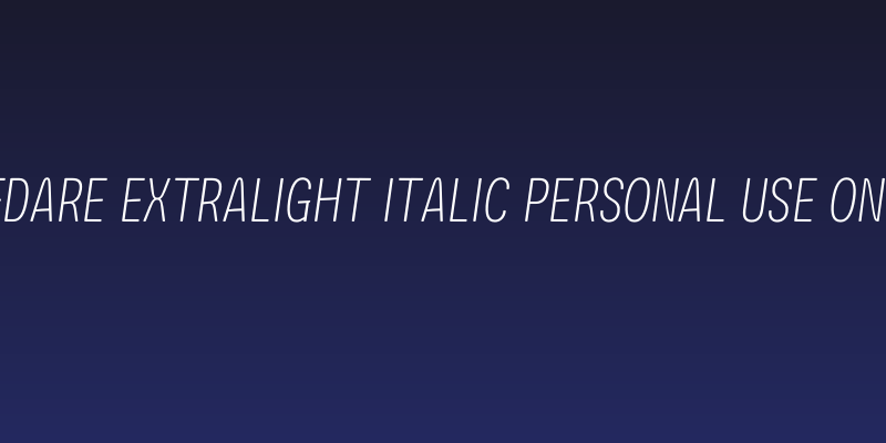 Ledare ExtraLight Italic PERSONAL USE ONLY Social Header