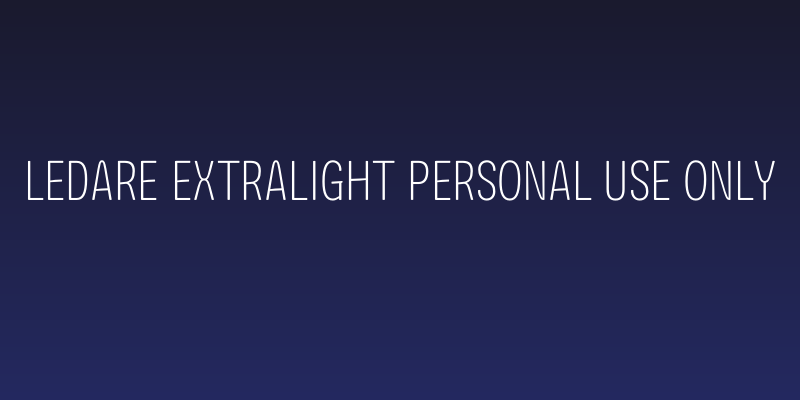 Ledare ExtraLight PERSONAL USE ONLY Social Header