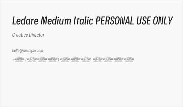 Ledare Medium Italic PERSONAL USE ONLY Business Card