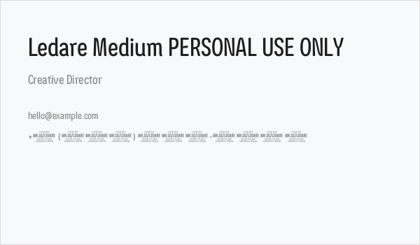 Ledare Medium PERSONAL USE ONLY Business Card