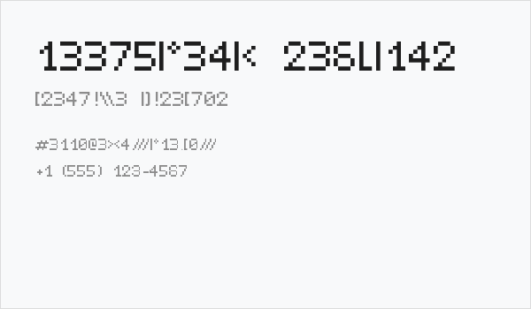 LeetSpeak Regular Business Card