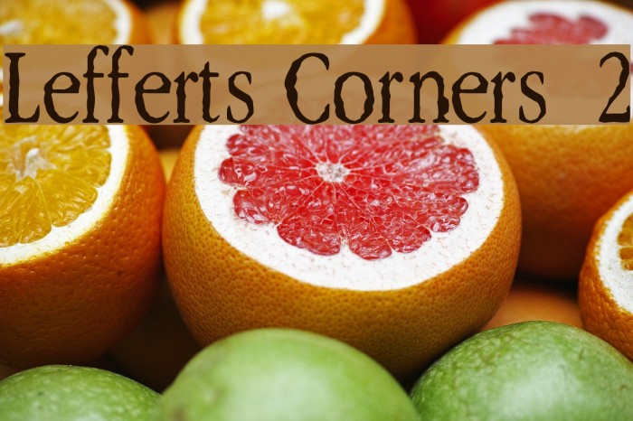 Lefferts Corners 2 Font examples