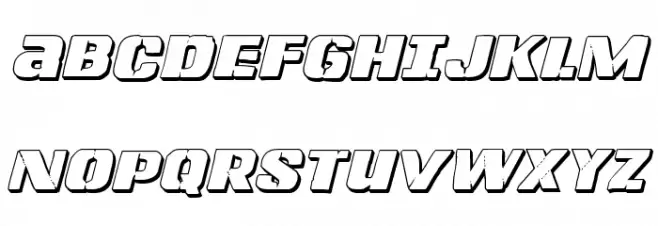 Left Hand Luke 3D Italic 字体 大写