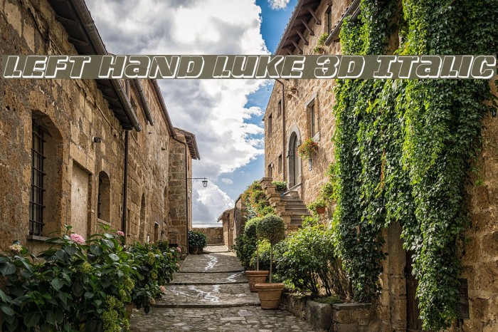Left Hand Luke 3D Italic Example 1
