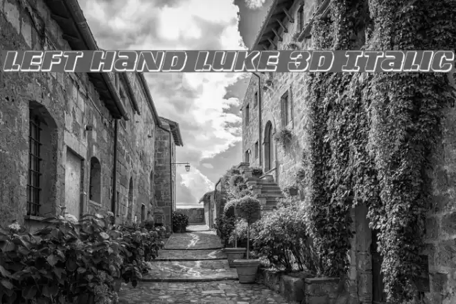 Left Hand Luke 3D Italic Font examples
