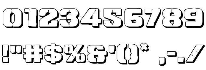 Left Hand Luke 3D Font OTHER CHARS