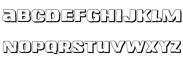Left Hand Luke 3D Font LOWERCASE