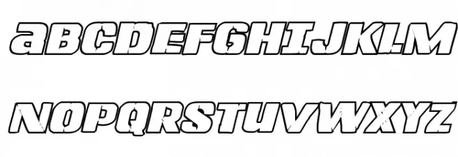 Left Hand Luke Bold Outline Italic Fuentes MAYÚSCULAS