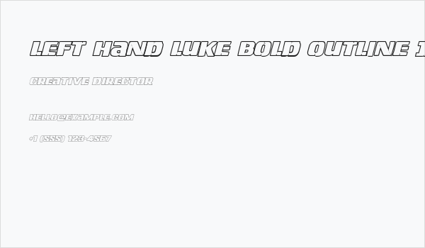 Left Hand Luke Bold Outline Italic Business Card
