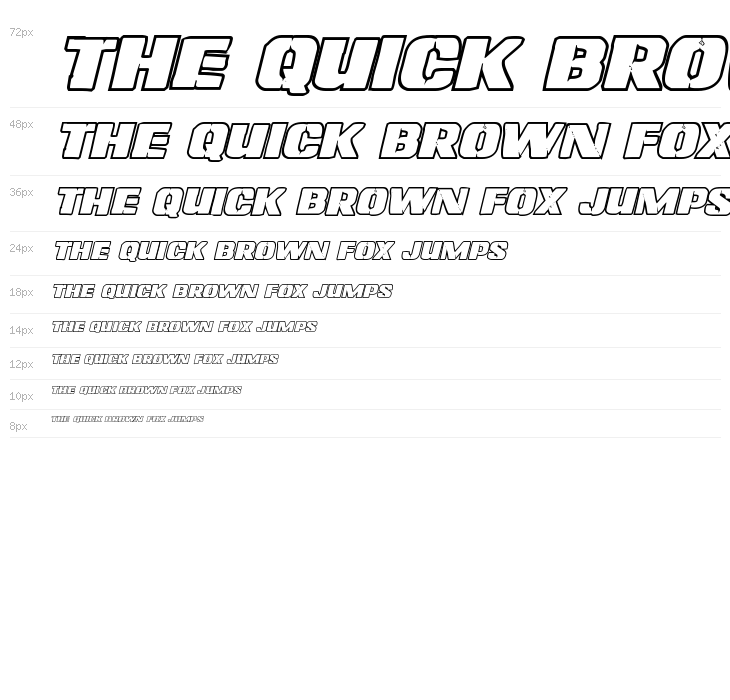 Left Hand Luke Bold Outline Italic Waterfall