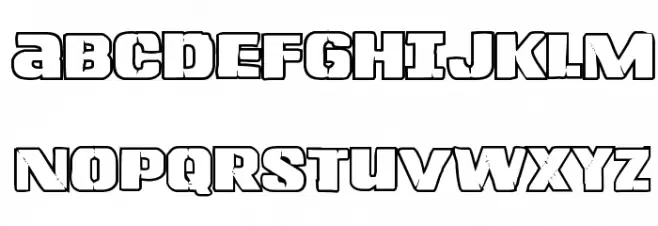 Left Hand Luke Bold Outline Fuentes MAYÚSCULAS