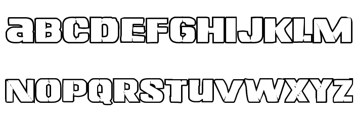 Left Hand Luke Bold Outline Font LOWERCASE