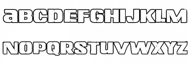Left Hand Luke Bold Outline خط أحرف صغيرة