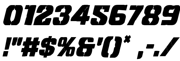 Left Hand Luke Condensed Italic Font OTHER CHARS